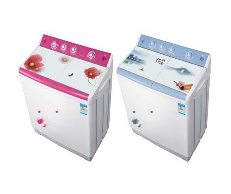 Washing machine glass panel