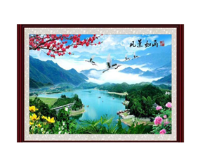 Painted wall mounted tempered glass decorative panel